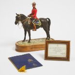 Royal Worcester Model, ‘Royal Canadian Mounted Policeman’, 158/500, Doris Lindner, c.1966, overall h