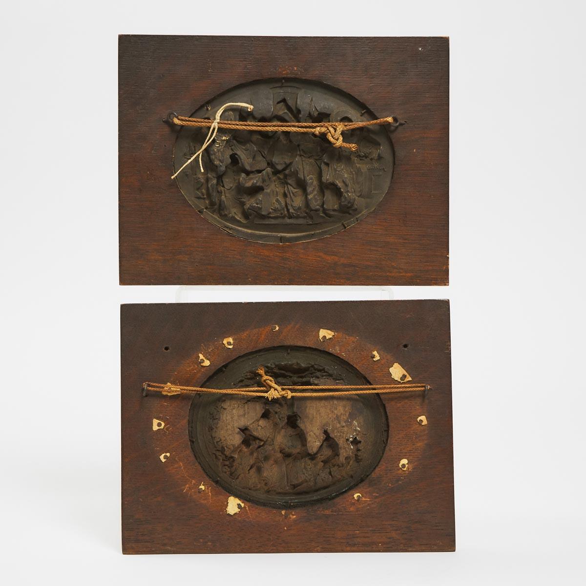 Pair of Victorian Copper Electrotype Relief Panels, c.1870, 9.5 x 13 in — 24.1 x 33 cm - Image 2 of 2