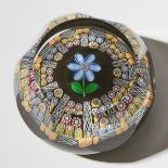 Perthshire Facetted Millefiori and Flower Glass Paperweight, for The Stone Gallery, c.1999, diameter