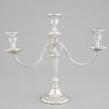 American Silver Three-Light Candelabrum, J.E. Caldwell & Co., Philadelphia, Pa., early 20th century,