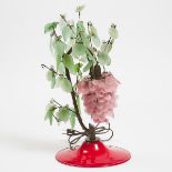 Italian Glass Lilac Branch with Blossom Form Table Lamp, Murano, early-mid 20th century, height 17.5