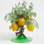 Italian Glass Lemon Tree Form Table Lamp, early-mid 20th century, height 17 in — 43.2 cm