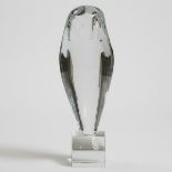 Baccarat Large Glass Model of an Owl, Robert Rigot, 160/200, 1981, height 18.9 in — 48 cm