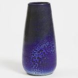 Deichmann Mottled Blue Glazed Stoneware Vase, mid-20th century, height 7.4 in — 18.7 cm