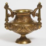 French Egyptian Revival Gilt Bronze Vase, c.1870, 8.5 x 8.25 in — 21.6 x 21 cm