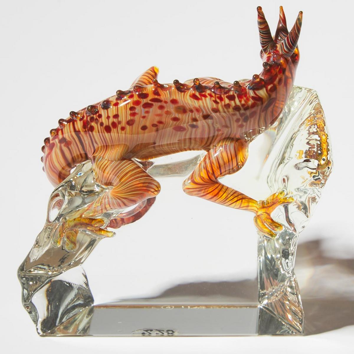 Milon Townsend (American), 'Chameleon' Glass Paperweight, 1999, height 3.9 in — 10 cm - Image 2 of 2