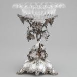 Victorian Silver and Cut Glass Centrepiece, Alexander Macrae, London, 1859, overall height 15 in — 3