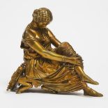 French School Gilt Bronze Seated Figure of Sappho, 19th century, 11.25 x 13.5 in — 28.6 x 34.3 cm
