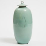 Kayo O'Young (Canadian, b.1950), Celadon Glazed Covered Vase, 2003, height 11.8 in — 30 cm