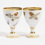 Pair of Barr, Flight & Barr Worcester Feather Painted Goblets, c.1804-13, height 5 in — 12.6 cm (2 P
