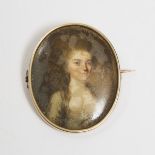 French School Portrait Miniature Possibly of Elie Marguerite (Volere) Charpentier (1749-1789), 18th