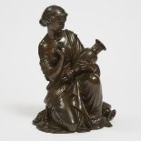 French School Patinated Bronze Figure of the Classical Muse of the Arts, late 19th century, height 1