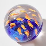 Cathy Richardson (American, b.1949), 'Schooling Fish' Glass Paperweight, Touchstone Glass, 2006, dia