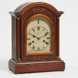 German Inlaid Mahogany Chiming Bracket Clock, c.1900, height 16.5 in — 41.9 cm