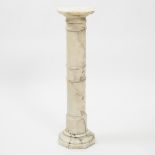 Italian Alabaster Column Form Pedestal, c.1900, height 42.25 in — 107.3 cm