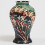 Moorcroft Cornflower Vase, c.1928-30, height 6 in — 15.3 cm