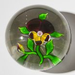 Baccarat Pansy Glass Paperweight, 19th century, diameter 2.4 in — 6 cm