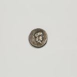 Ancient Coinage, ROMAN L. CALPURNIUS PISO FRUGI AR QUINARIUS, 90-89 BC, approx. diameter .6 in — 1.5