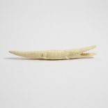 African Carved Ivory Crocodile, mid 20th century, length 12.75 in — 32.4 cm