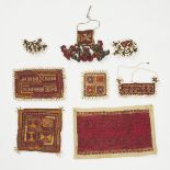 Group of Eight Miscellaneous Banjara Decorations, Goa, India, mid 20th century, fragment 18 x 11.75