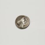 Ancient Coinage, GREEK CHALCIS, EUBOEA, AR DRACHM, 480-445 BC, approx. diameter .7 in — 1.8 cm