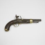 French Model 'An XIII' Cavalry Officer's Flintlock Holster Pistol, Maubeuge Arsenal, 1808, length 14