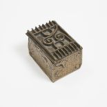 Akan/Ashanti Gold Dust Box, Ghana, West Africa, late 19th to early 20th century, 2 x 2 x 3 in — 5.1