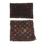 Two Jaff Kurd Bag Faces, Persian, c.1980/90 and c.1910/20, 2 ft 7 ins x 2 ft 4 ins — 0.8 m x 0.7 m;