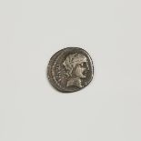 Ancient Coinage, ROMAN C.F. VIBIUS PANSA AR DENARIIUS 89-88 BC, approx. diameter .7 in — 1.8 cm