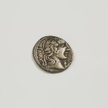 Ancient Coinage, ROMAN C.F. VIBIUS PANSA AR DENARIIUS 89-88 BC, approx. diameter 0.7 in — 1.8 cm