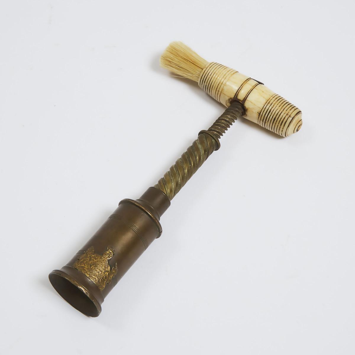 Thomasons Patent Brass and Turned Bone Cork Screw, c.1805, length 7 in — 17.8 cm - Image 2 of 2