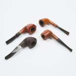 Four Tobacco Pipes, 21st. century, average length 5.7 in — 14.5 cm