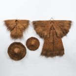 Two Southern Chinese Coir 'Raincoats' and a Hat, Chajing Province, 19th/early 20th century, 45 x 48