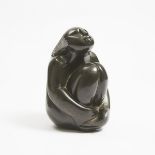 Modern Shona Carved Serpentine Seated Female Figure by Rufaro Ngoma, Zimbabwean, 11.25 x 6.75 x 8.25