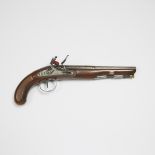 British Flintlock Holster Pistol, early W. Hollis, Birmingham, early 19th century, length 15.2 in —