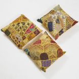 A Group of Three Indian Patchwork Pillows, mid 20th century, 19 x 19 x 6.5 in — 48.3 x 48.3 x 16.5 c