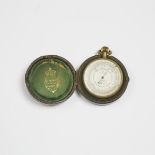 Lacquered Brass Pocket Barometer-Altimeter, John Lennie, Edinburgh, case diameter 2.5 in — 6.4 cm