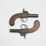 Pair of English Percussion Cap Boxlock Pocket Pistols, Williams, London, early-mid 19th century, len