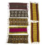 Group of Seven Cotton Mudcloths (Bogolan), Mali, West Africa, late 20th century, 4 ft 4 ins x 1 ft 1