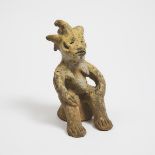 Igbo Terra Cotta Maternity (Ntekpe) Figure, Nigeria, West Africa, 19th century, 9.25 x 4.25 x 6.25 i