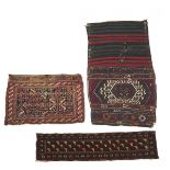 Afshar Bag Face, Persian, c.1900 together with Afghan Asmalik, c.1940 and a Malatya Kilim Bag, c.190