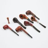 Seven Tobacco Pipes, 21st century, average length 5.7 in — 14.5 cm (7 Pieces)