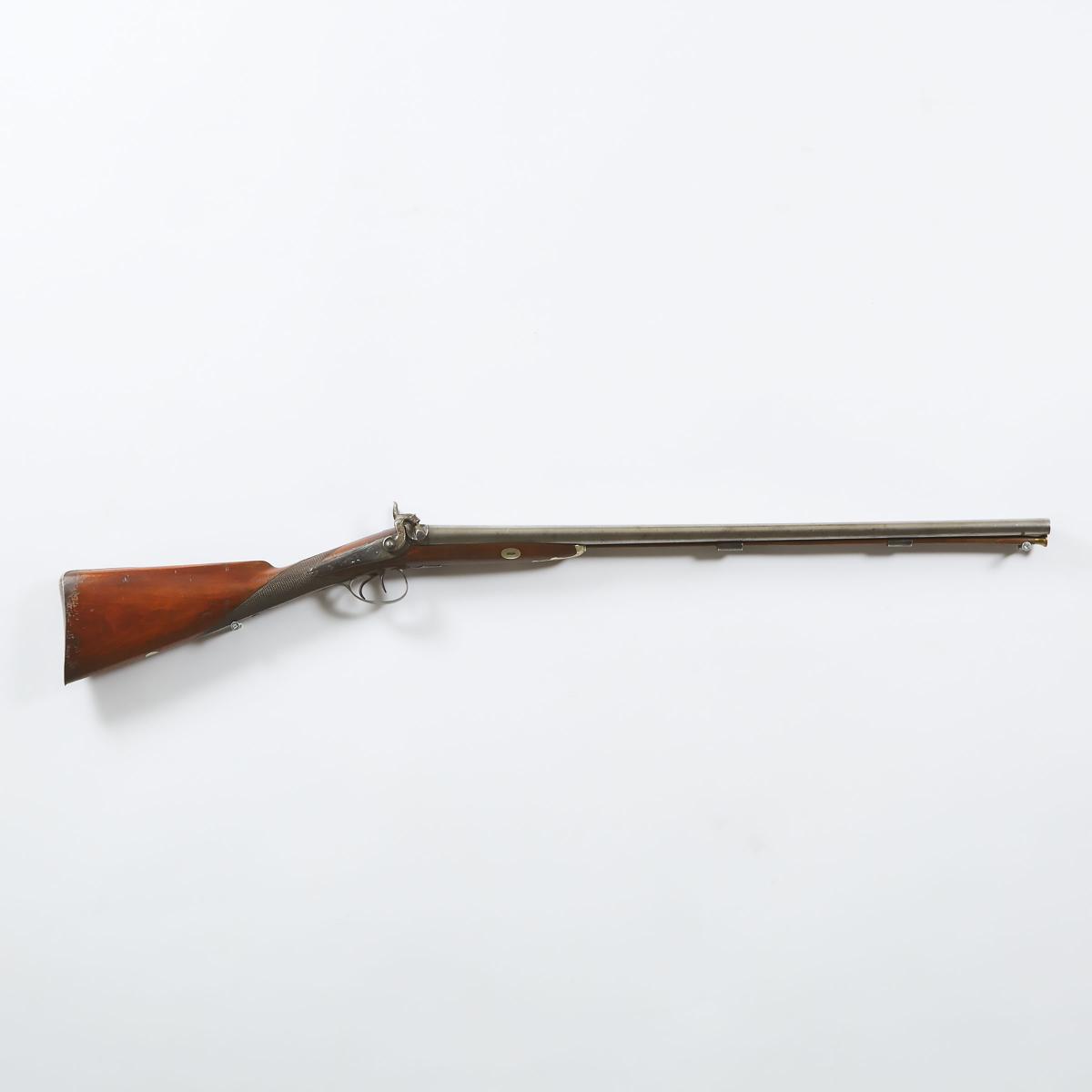 Large Bore Percussion Cap Double Fowling Gun by Egg of London, 19th century, length 46.2 in — 117.3