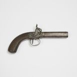 British Percussion Cap Pistol, Isaac Blissett, Leadenhall St., London, early-mid 19th century, lengt