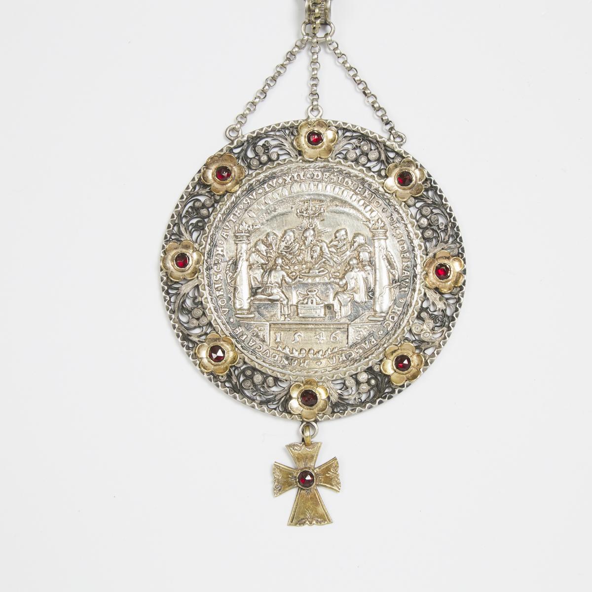 Bohemian Silver Medal, Nickel Milicz, 1546, medallion diameter 2.1 in — 5.42 cm - Image 2 of 5