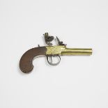 British Flint-Boxlock Pocket Pistol, Spencer, London, early 19th century, length 7.3 in — 18.5 cm