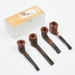 Four Tobacco Pipes by Trypis, Oakwood, ON, Canada, 21st. century, average length 5.7 in — 14.5 cm