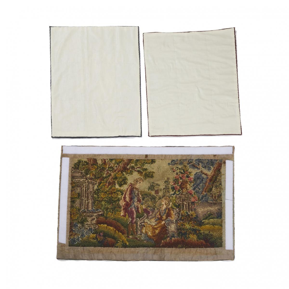 Three Continental Needlework Embroideries, 20th century, 2 ft 7 ins x 4 ft 1 ins — 0.8 m x 1.2 m; 2 - Image 2 of 2