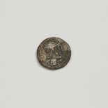 Ancient Coinage, ROMAN LUCIUS OPEIMIUS AR DENARIUS, 124-123 BC, approx. diameter .7 in — 1.8 cm