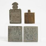 Ethiopian Coptic Carved Green Stone and Wood Icons, East Africa, 19th century, 4.25 x 3.25 x .75 in